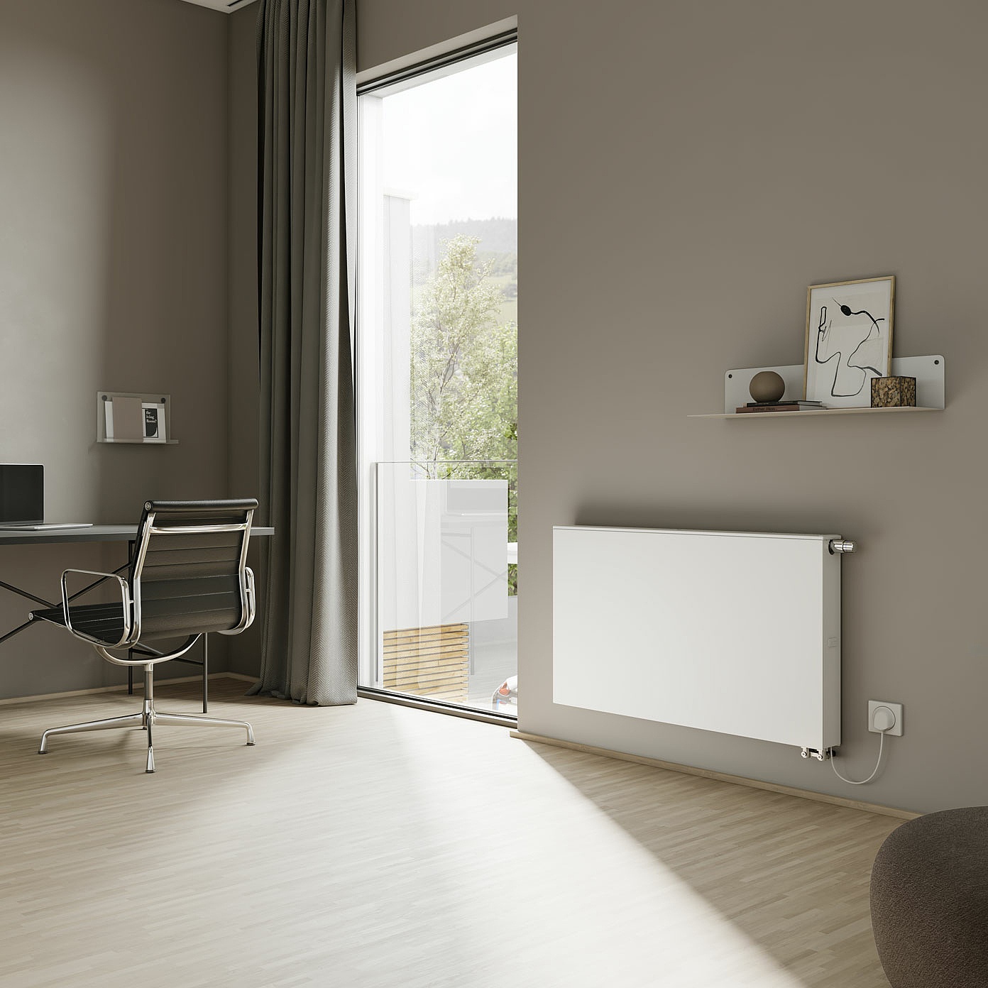 KERMI x-flair Plan steel panel radiators with a planar surface.