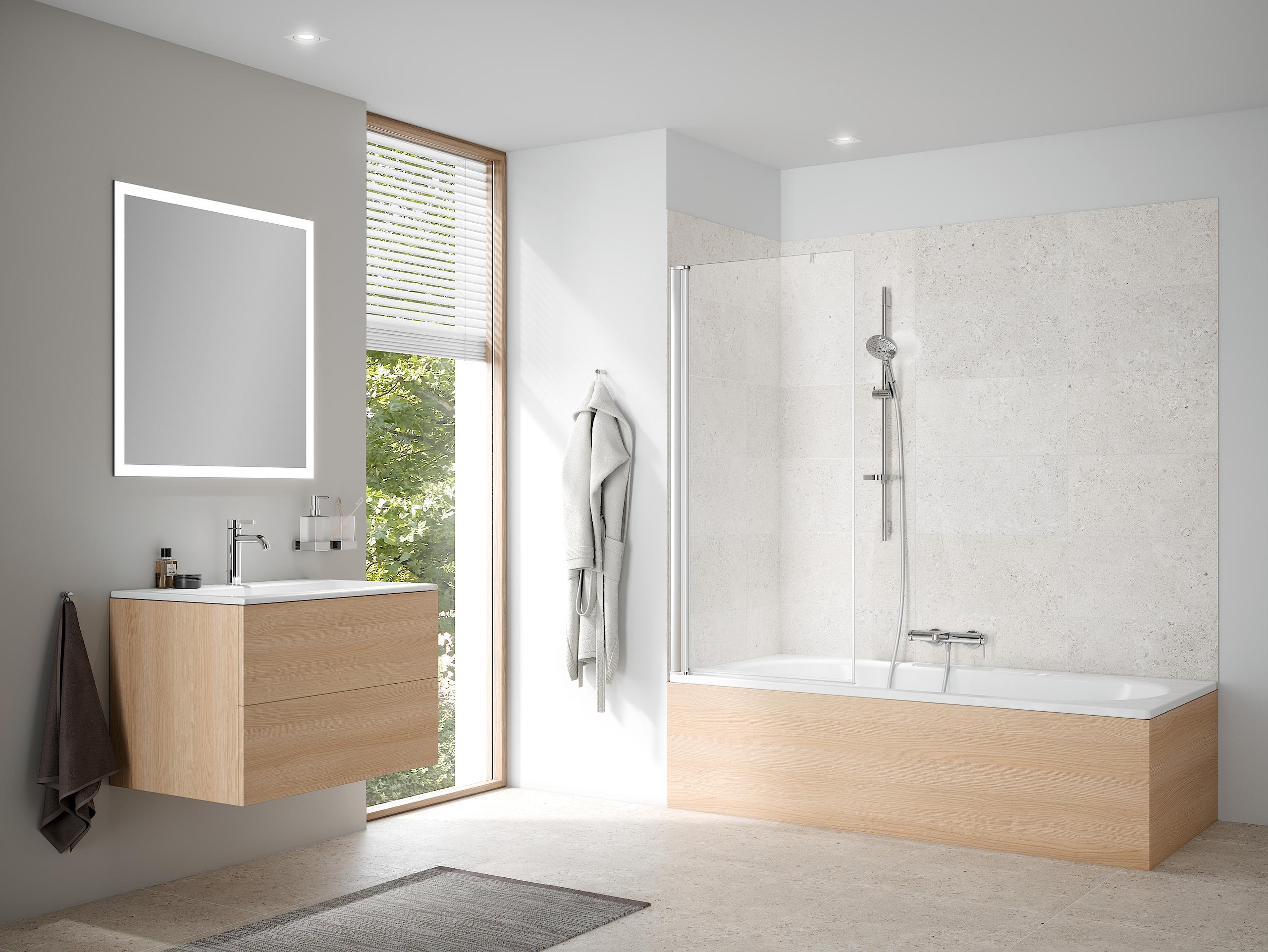 PEGA Pendelflügel für die Badewanne Kermi Profil-Duschkabine PEGA Pendelflügel für die Badewanne