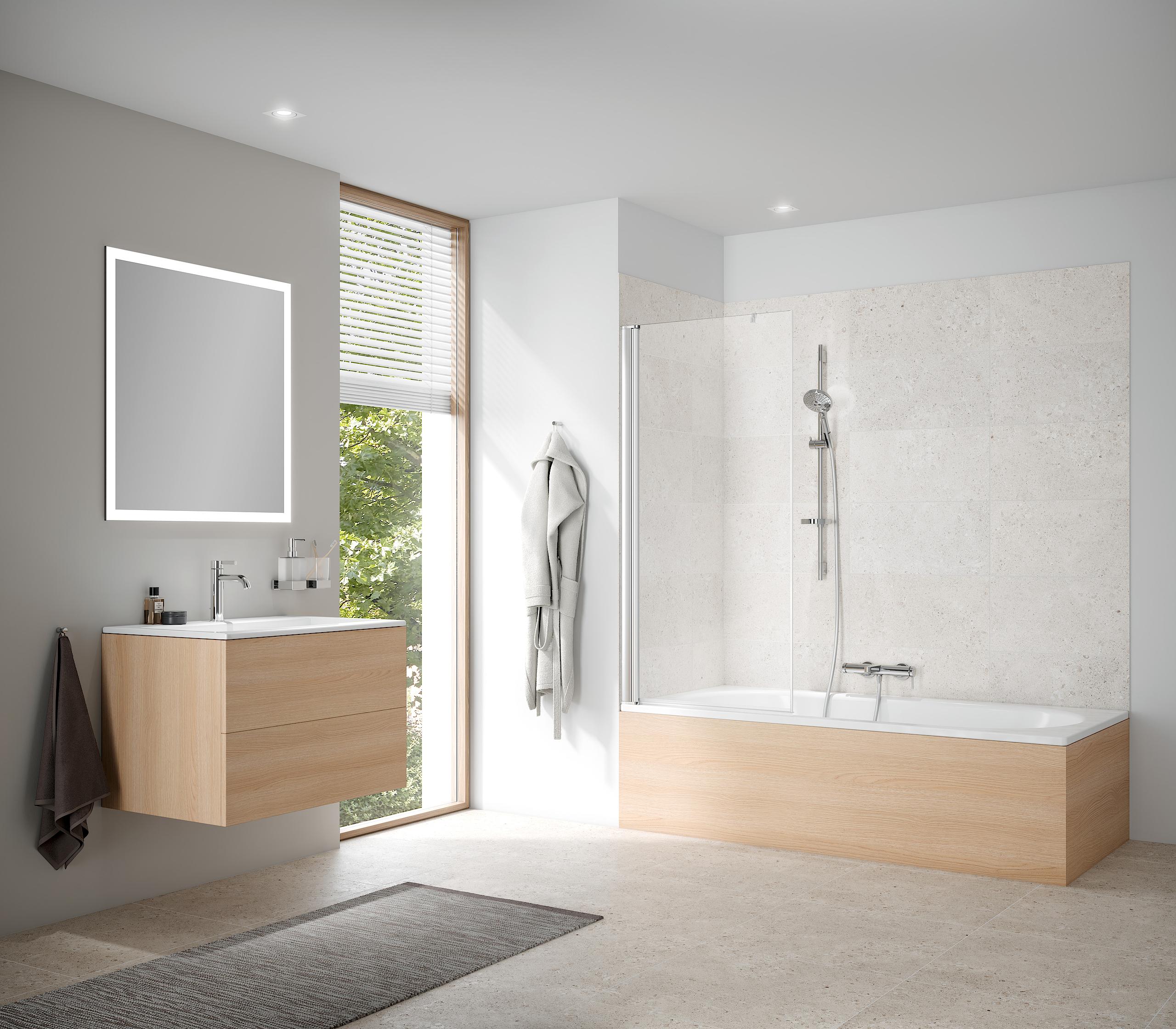 PEGA Pendelflügel für die Badewanne Kermi Profil-Duschkabine PEGA Pendelflügel für die Badewanne
