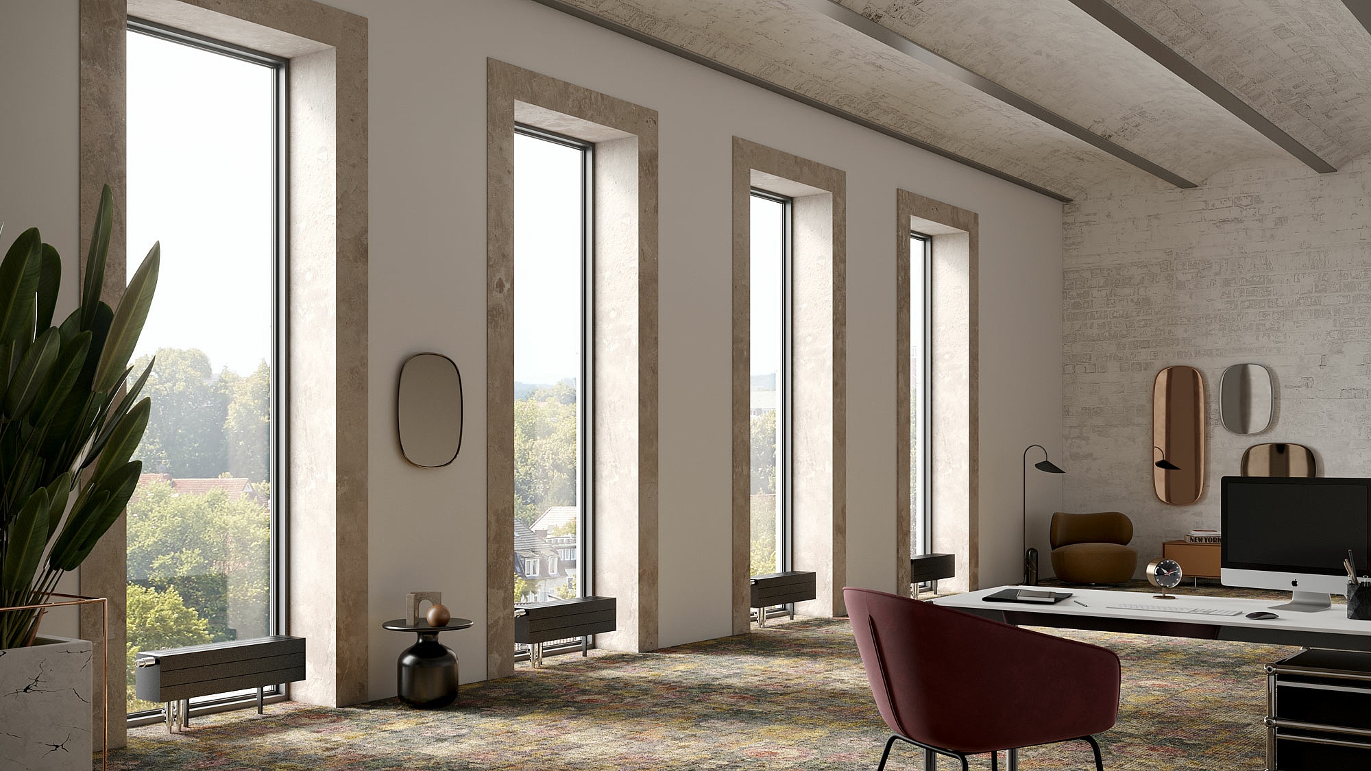 Kermi convectors – compact, elegant thermal comfort. Ideal in front of floor-to-ceiling window areas.