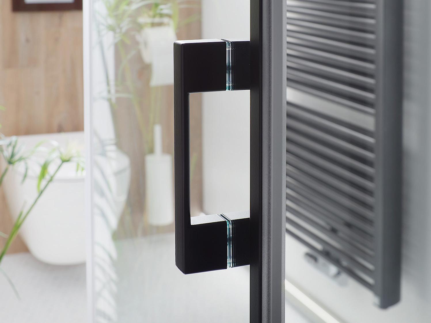 Kermi profile shower enclosure LIGA, comfort handle in Black 