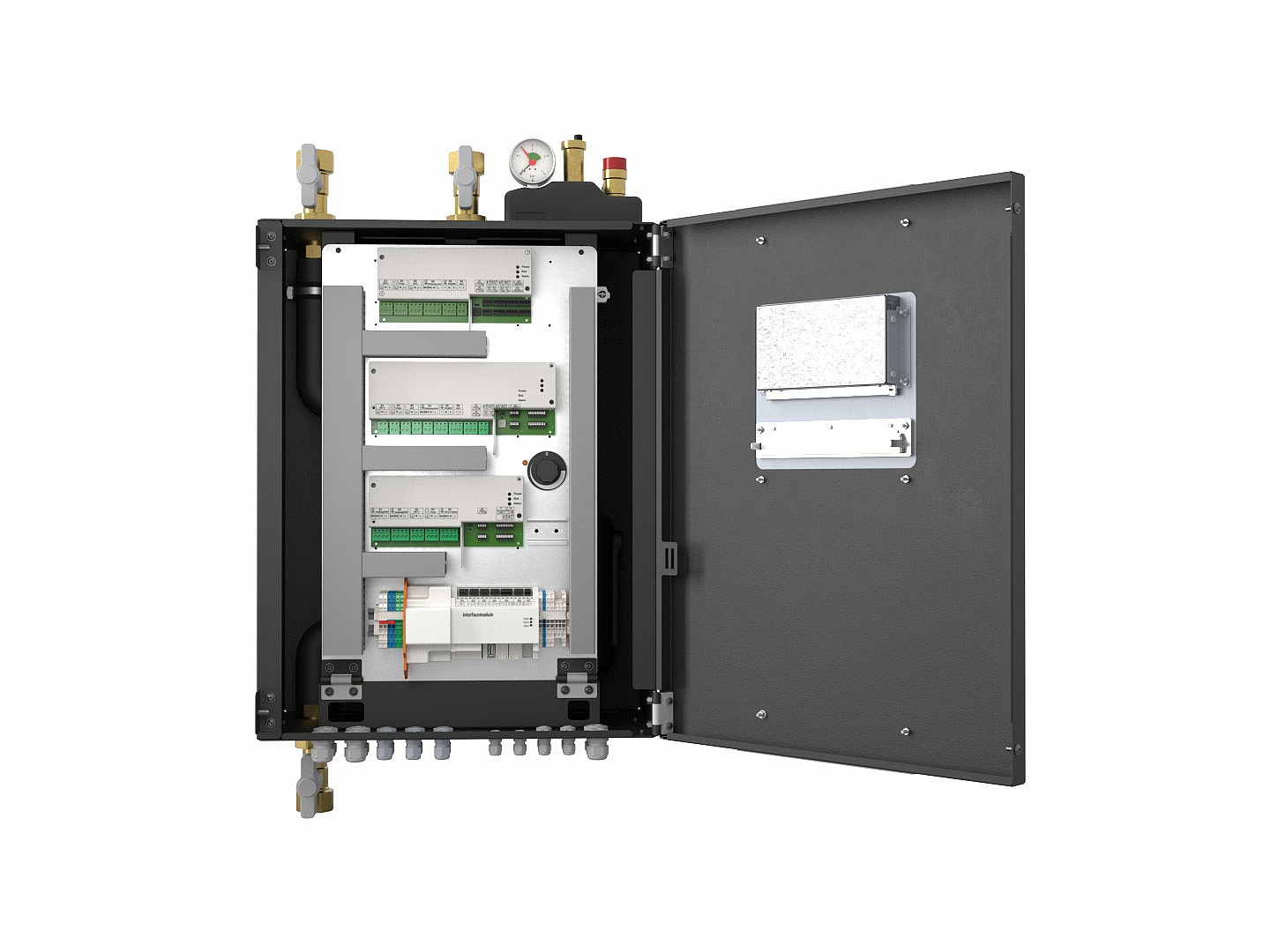 The Hydrobox pro is the central control unit for the provision and distribution of heat energy in the heating system.