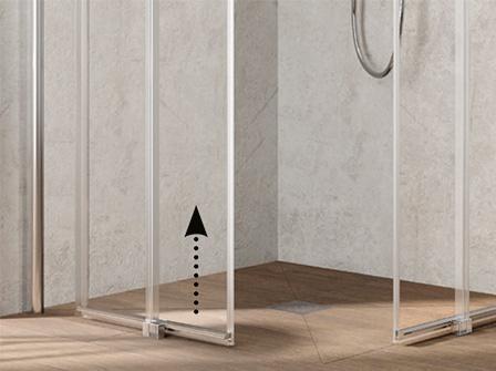 Kermi profile shower enclosure, PEGA rising hinge mechanism