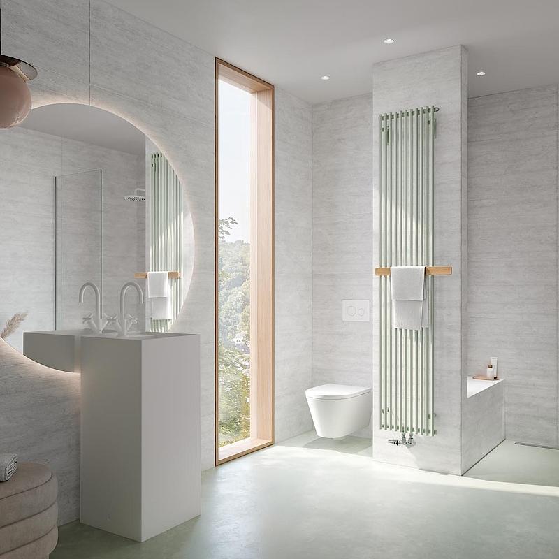 Kermi Pio plus design and bathroom radiators – narrow radiator with a classic design.