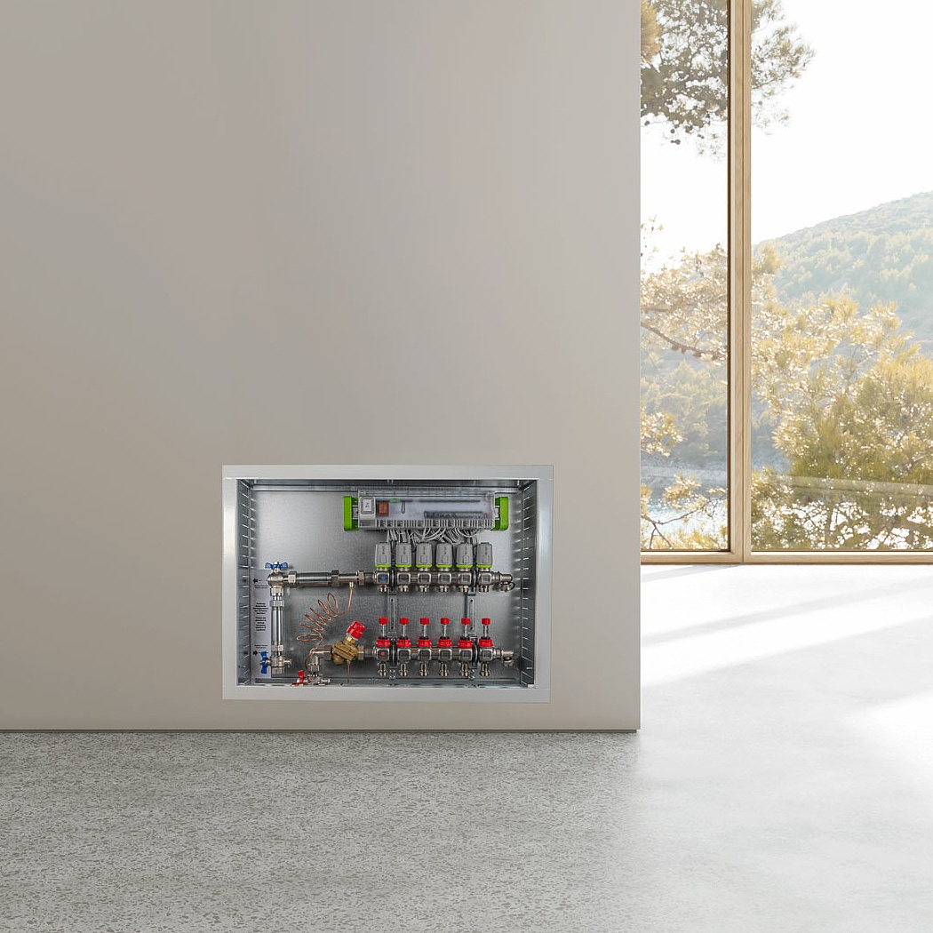 KERMI Flächenheizung und -kühlung x-net Verteilerschrank vormontiert und fertig verdrahtet  mit ready line profi plus fertig verdrahtet