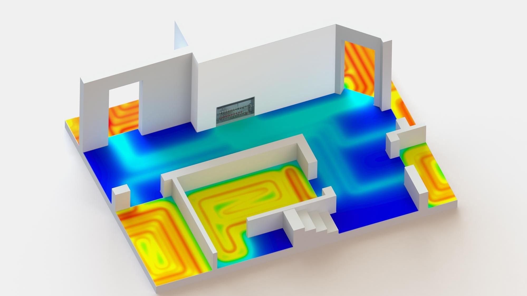 Kermi x-net connect System - GEG konforme Fußbodenheizung im Wohnungsflur mit erhöhtem Trittschallschutz.