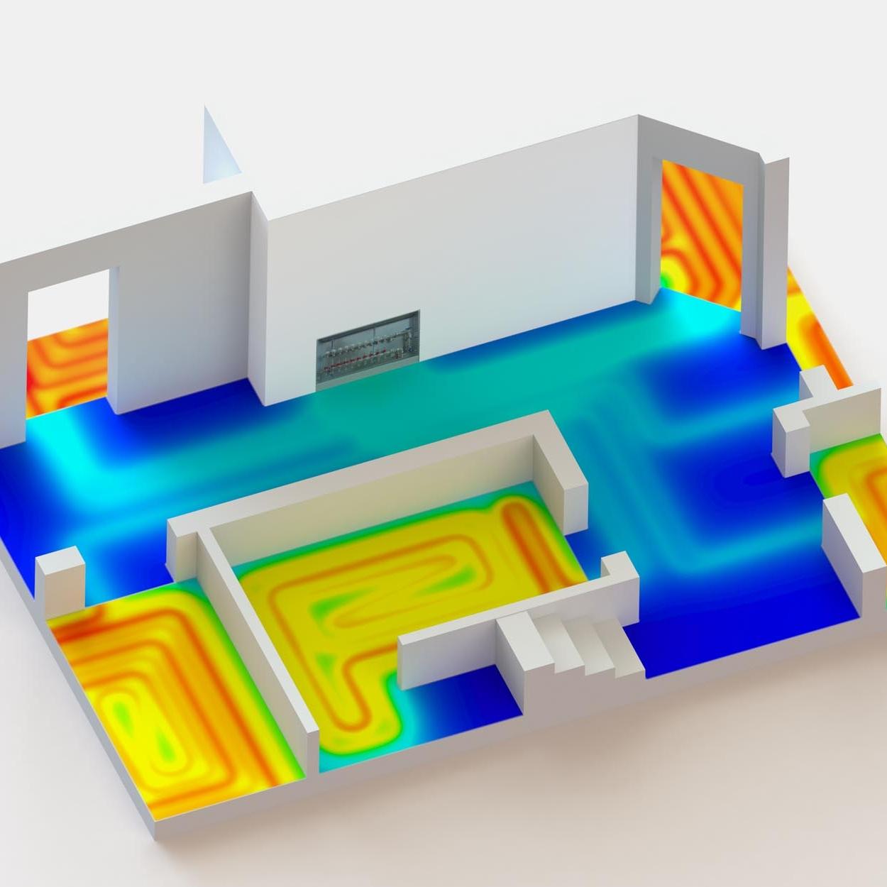 Kermi x-net connect System - GEG konforme Fußbodenheizung im Wohnungsflur mit erhöhtem Trittschallschutz.