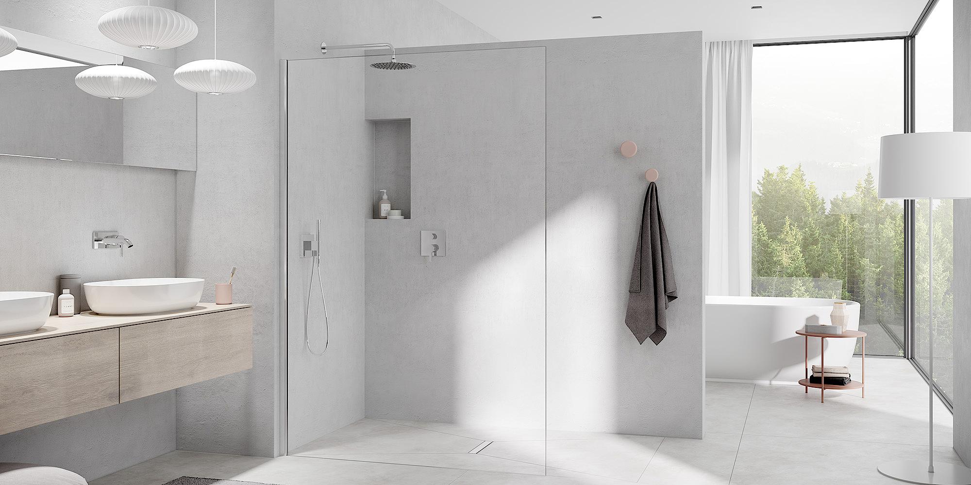 Kermi Walk-In shower enclosure WALK-IN XC Wall