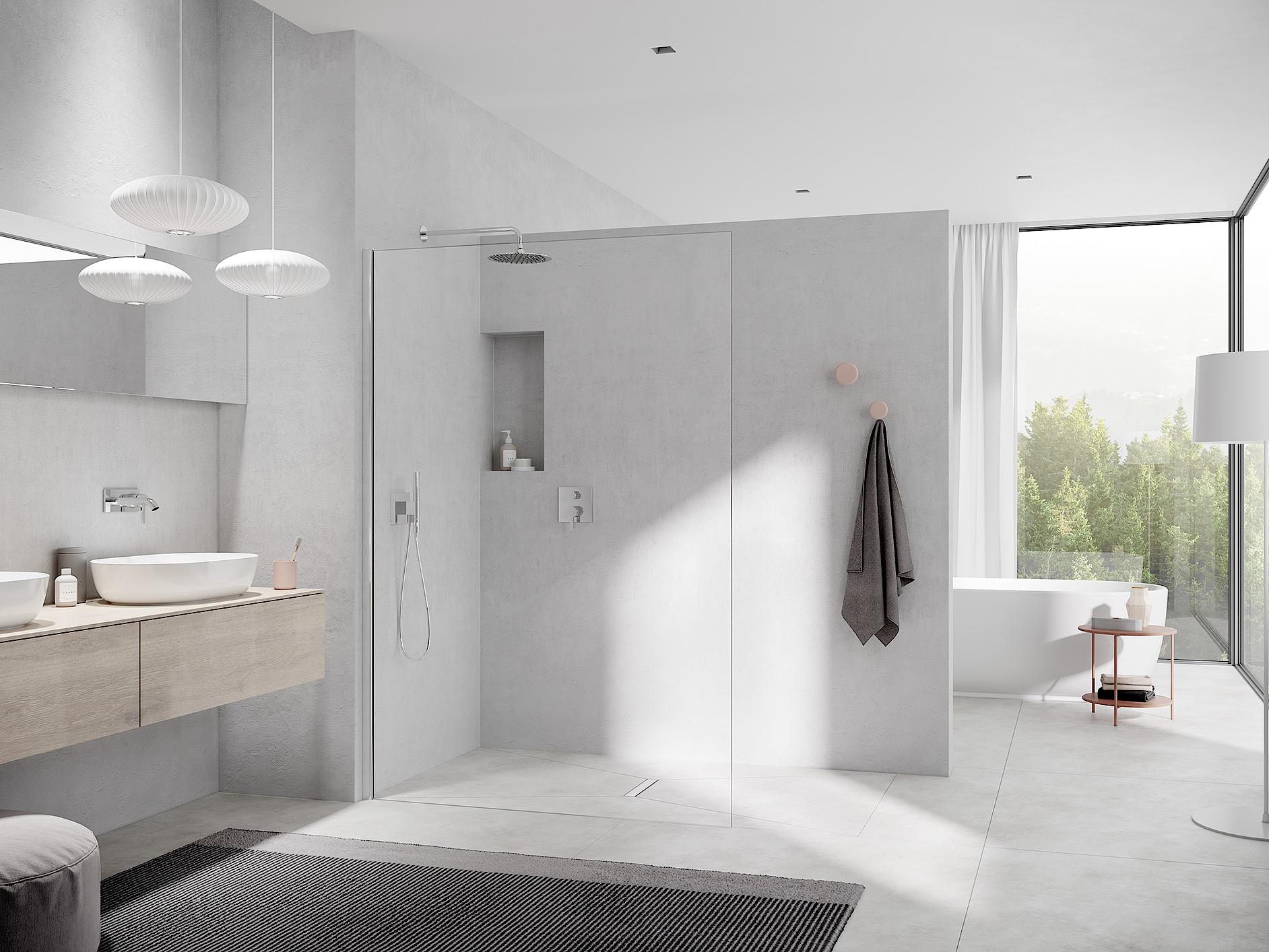 Paroi de douche Kermi Walk-In avec WALK-IN-XC Wall