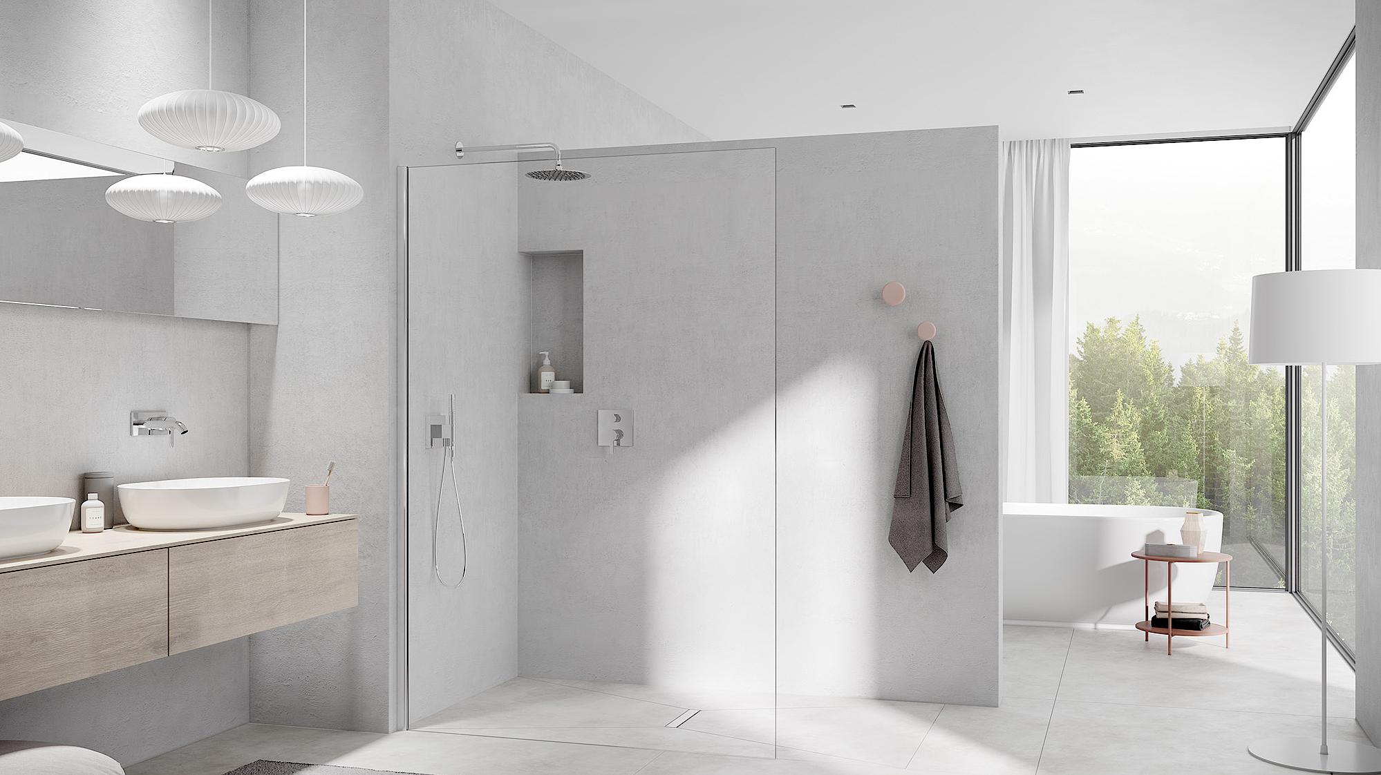 Paroi de douche Kermi Walk-In avec WALK-IN-XC Wall