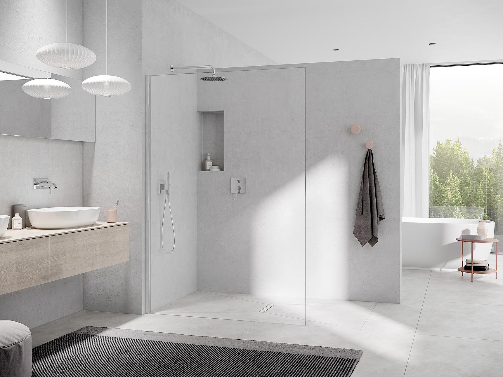 Kermi Walk-In shower enclosure WALK-IN XC Wall