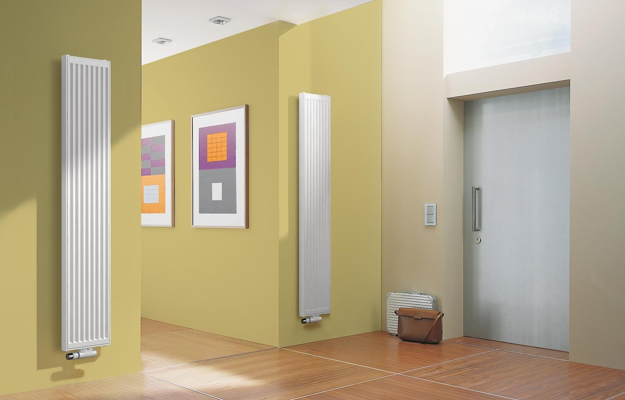 Kermi Verteo Profil paneļu radiators ar izteiksmīgu, profilētu izskatu.