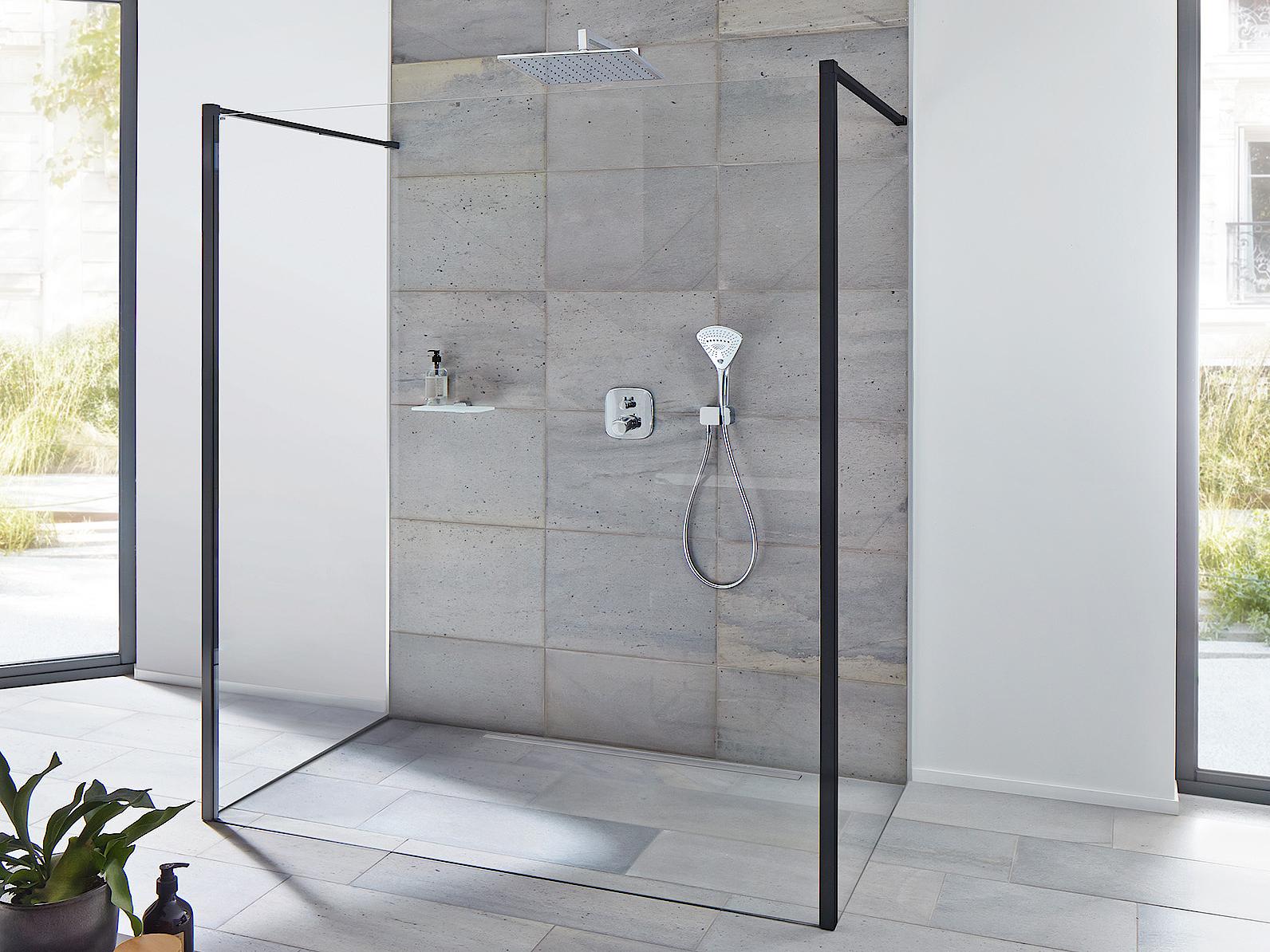 Kermi Walk-In shower enclosure WALK-IN XB Free Black