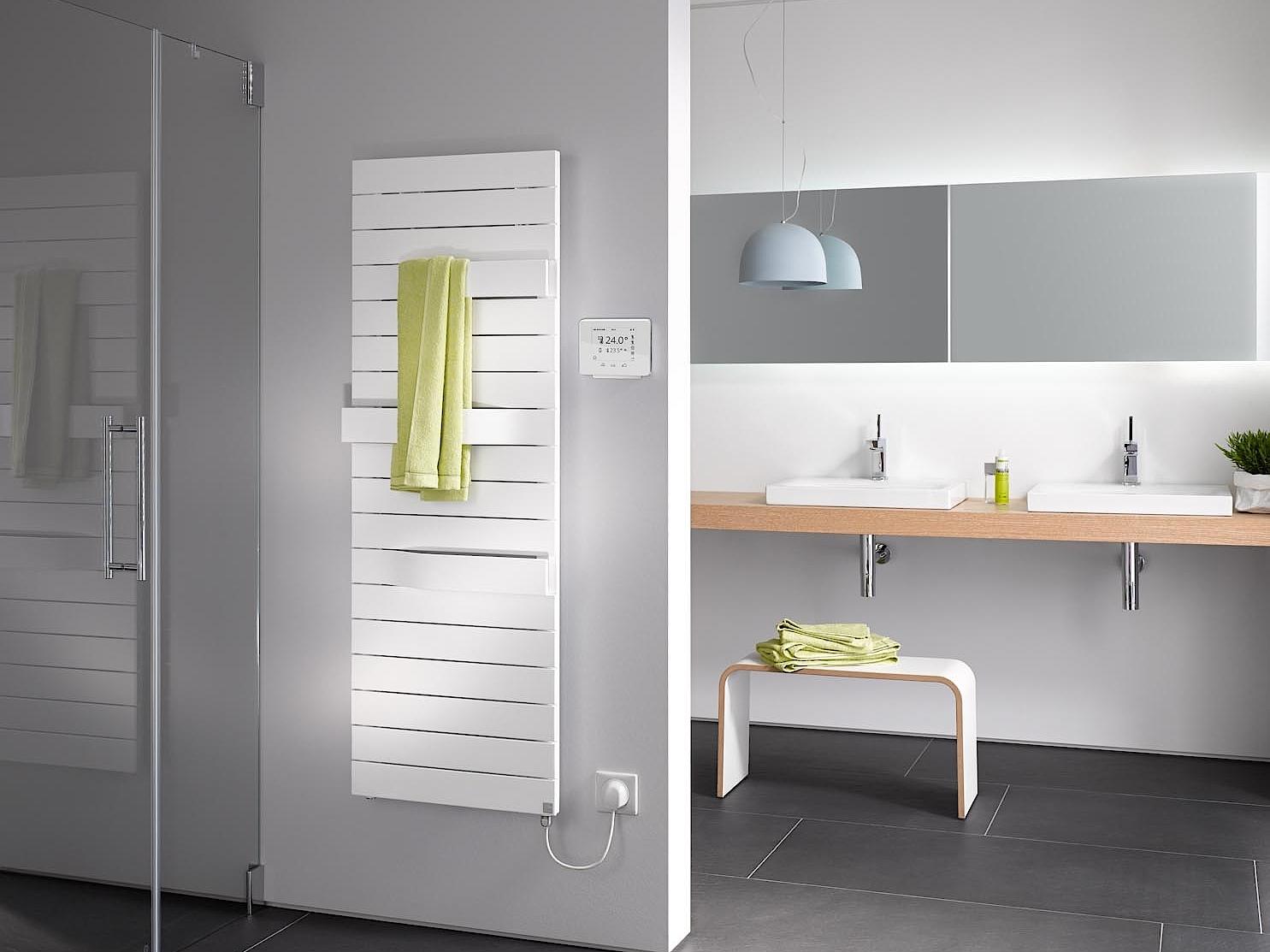 Kermi Tabeo-E design and bathroom radiators also available in an electric version.