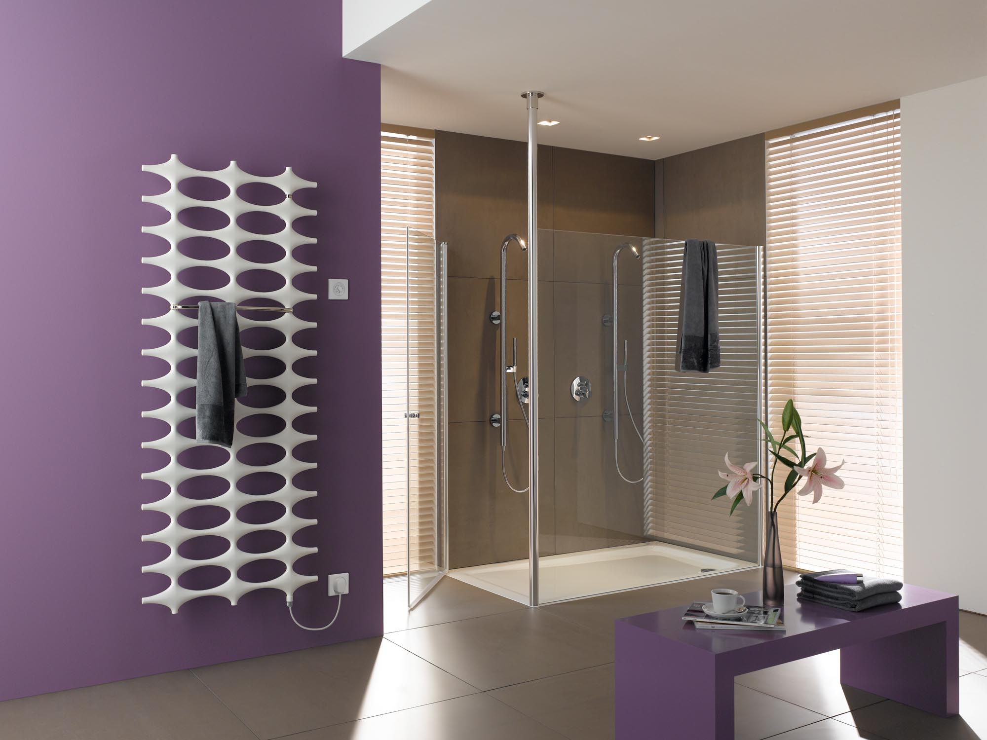 Kermi Ideos designer and bathroom radiators also available in an electric version.
