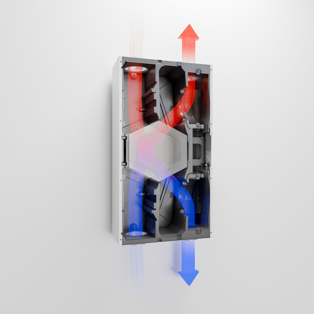 Centralised residental ventilation with heat recovery