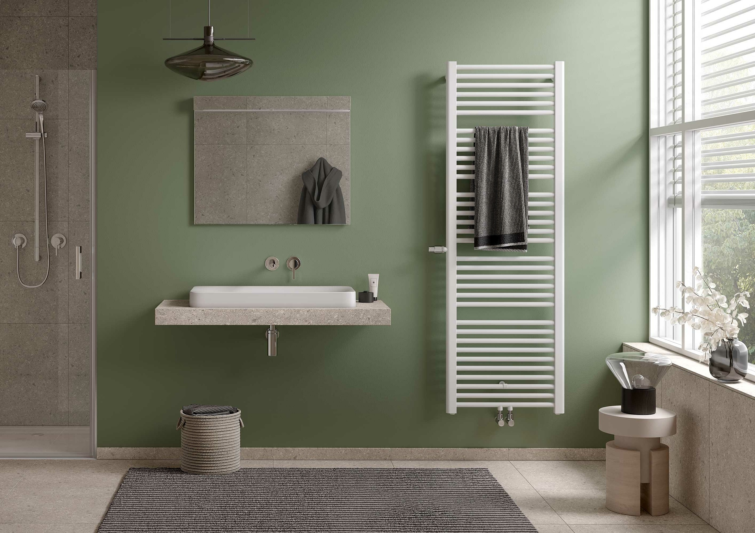 The Kermi Basic plus design and bathroom radiator is available in many different heights and lengths.