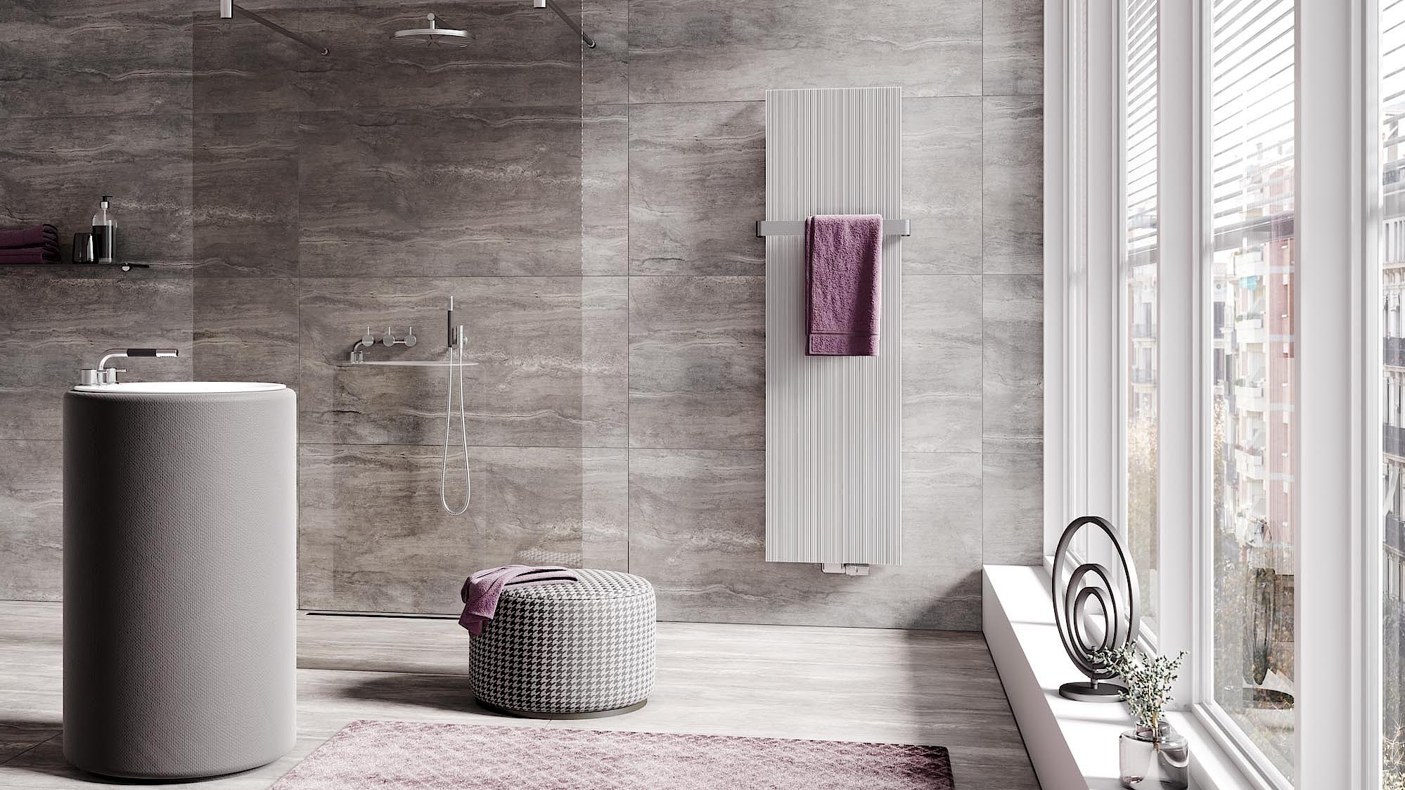 Kermi Decor-Arte Line design and bathroom radiators – finely profiled surface. Variations in contrast.