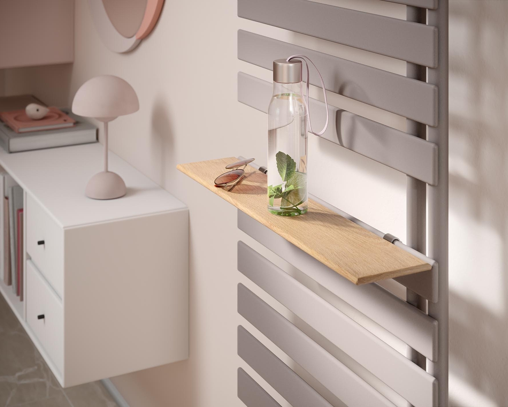 The Kermi Credo Half flat design and bathroom radiator can be stylishly customised.