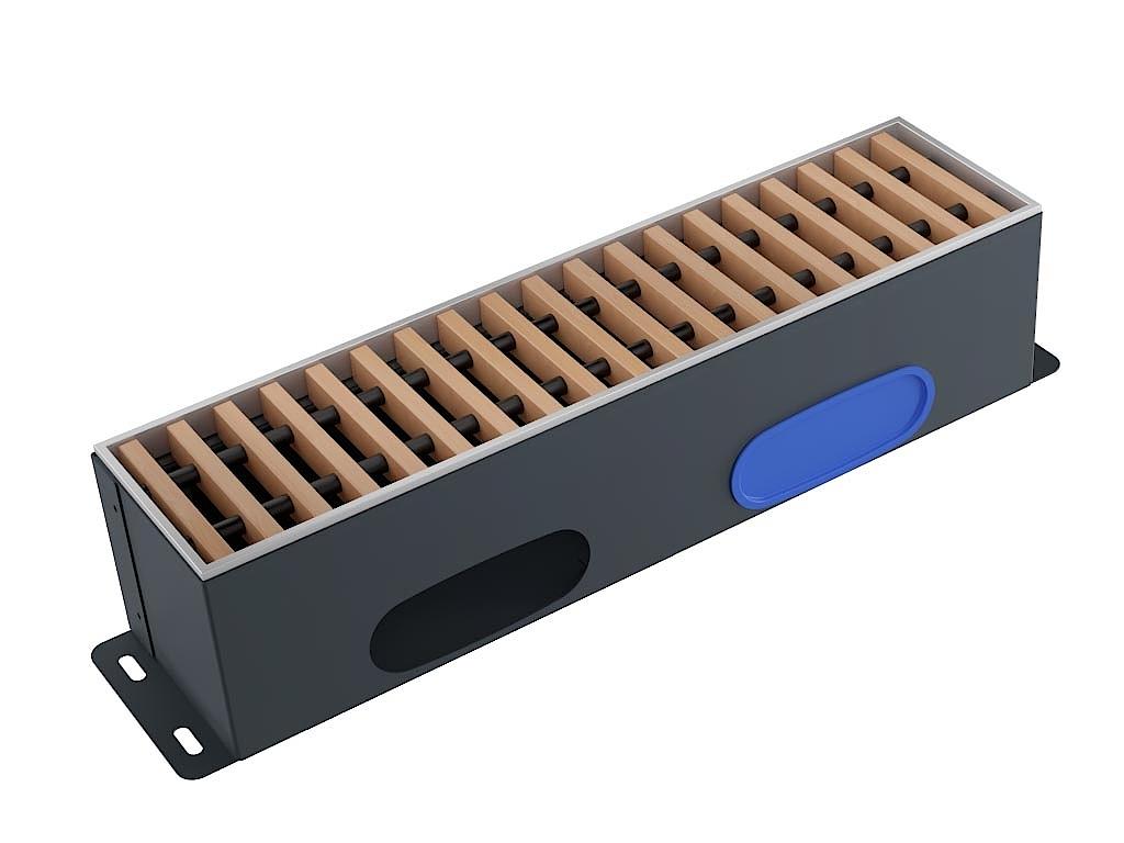Beech roll-up grille for the x-well central residential ventilation system.