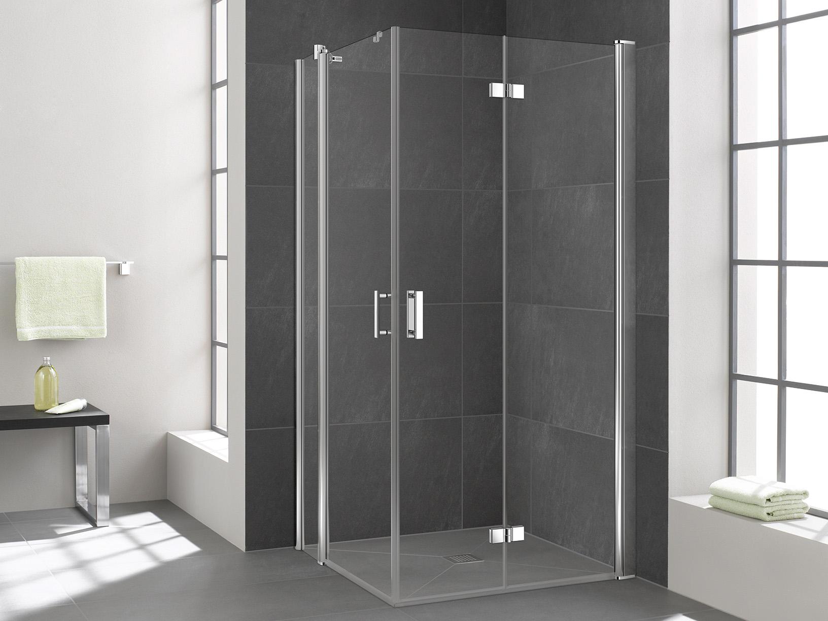 Kermi profile shower enclosure, DIGA two-part corner entry (hinged folding doors) – half part