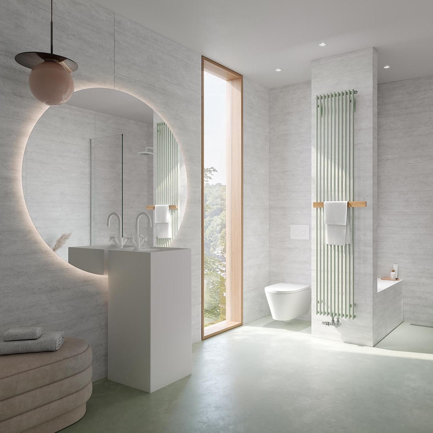 Kermi Pio plus design and bathroom radiators – narrow radiator with a classic design.