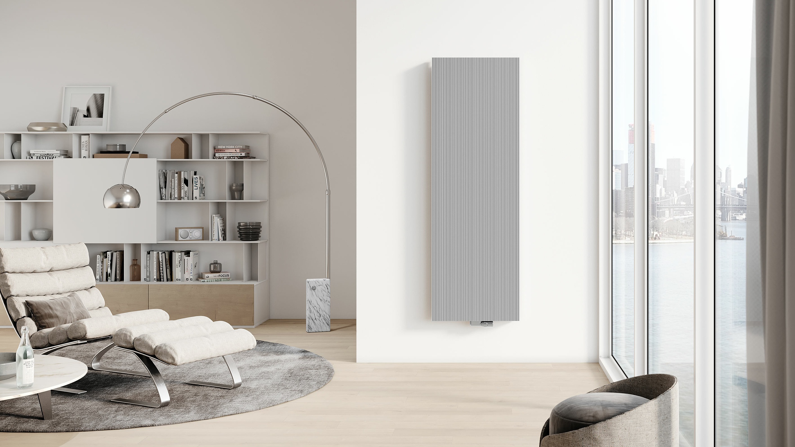Kermi Decor-Arte Line design and bathroom radiators with a fine, irregular surface texture.