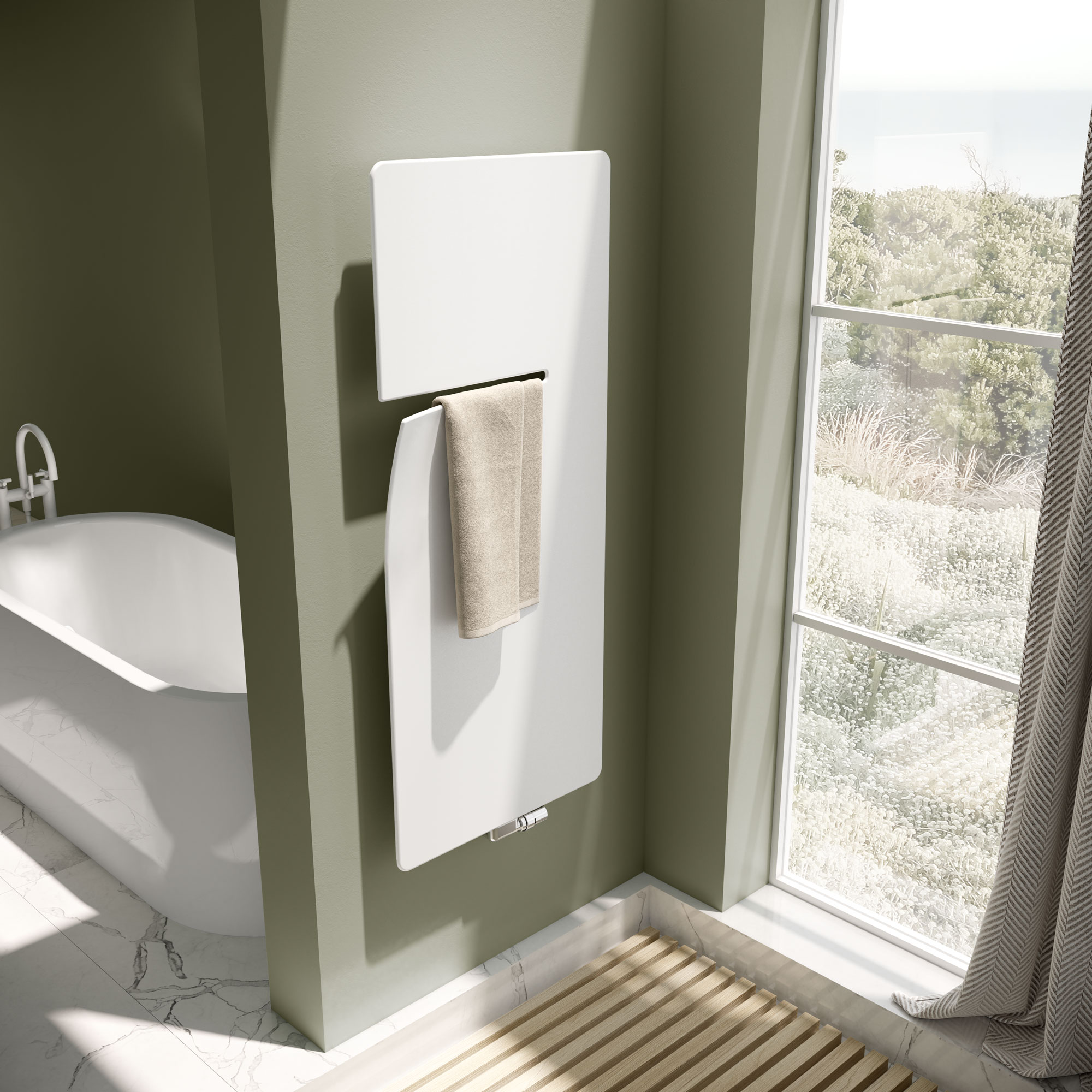 Bathroom and home radiator Ineo in the right-hand version, colour Textured White
