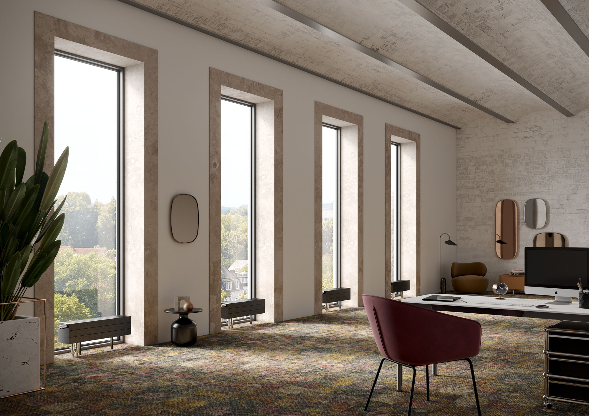 Kermi convectors – compact, elegant thermal comfort. Ideal in front of floor-to-ceiling window areas.