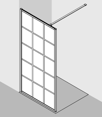 Box doccia Walk-In Kermi WALK-IN XD Wall con stampa Loft