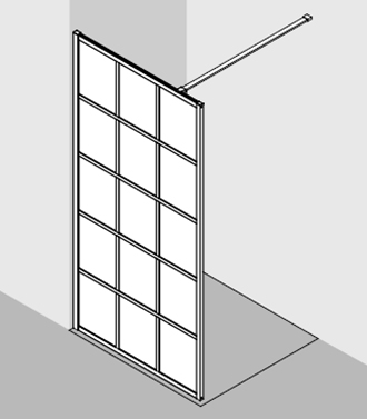 Kermi Walk-In shower enclosure, WALK-IN XD Wall with loft profile